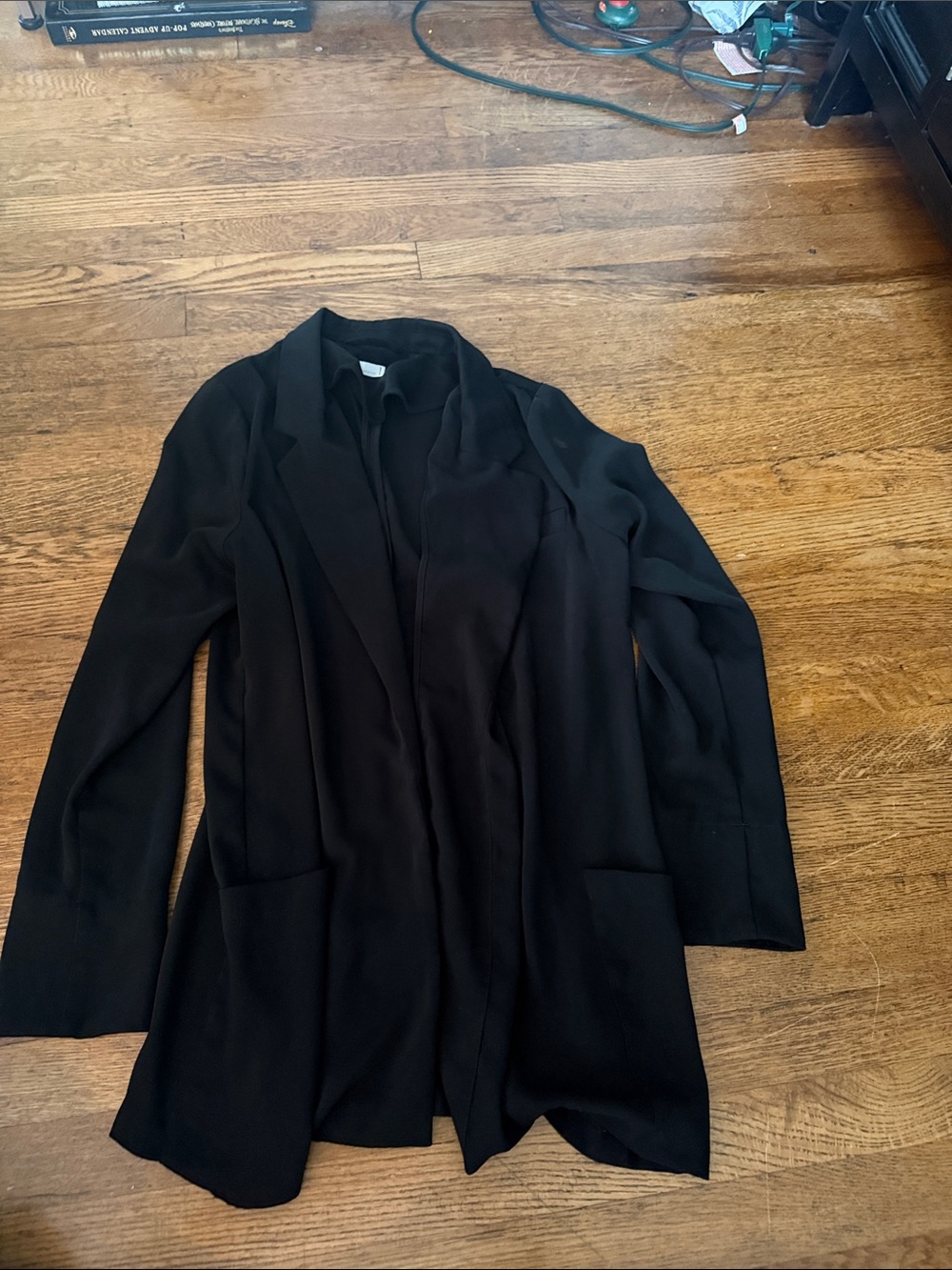 Women's Black Open-Front Blazer Jacket